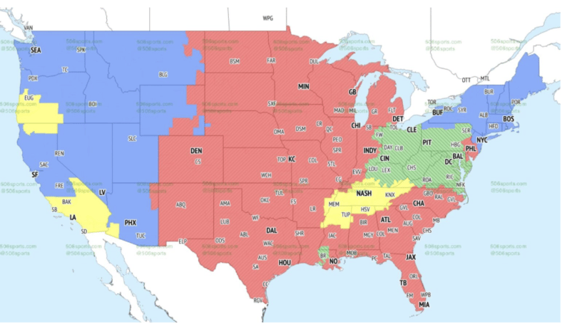 NFL TV map Week 2, CBS
