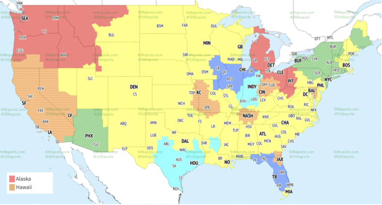 NFL coverage map Week 2