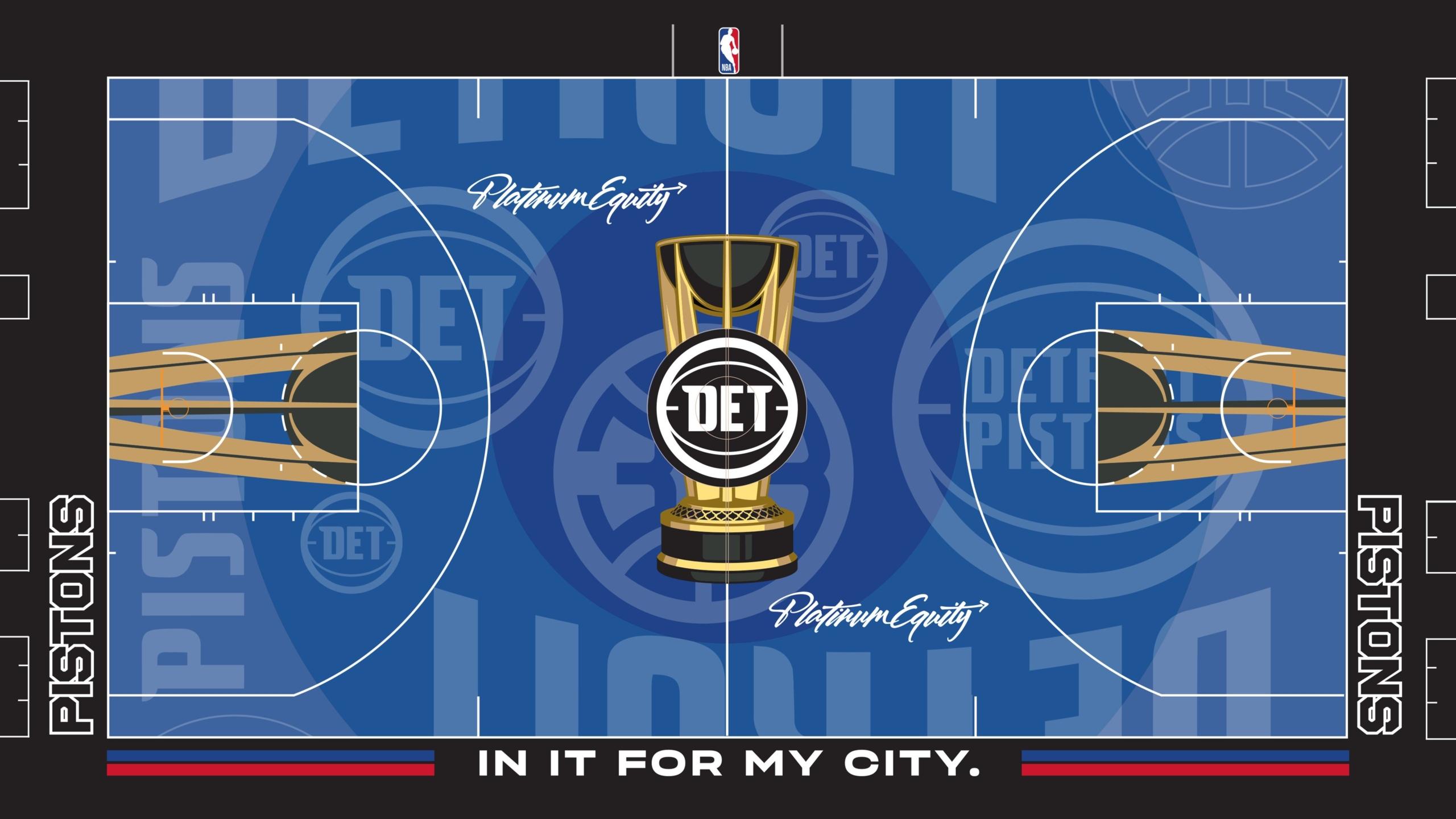 Detroit Pistons Emirates Cup court