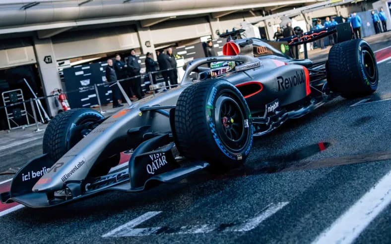 F1 Barcelona shakedown testing Audi
