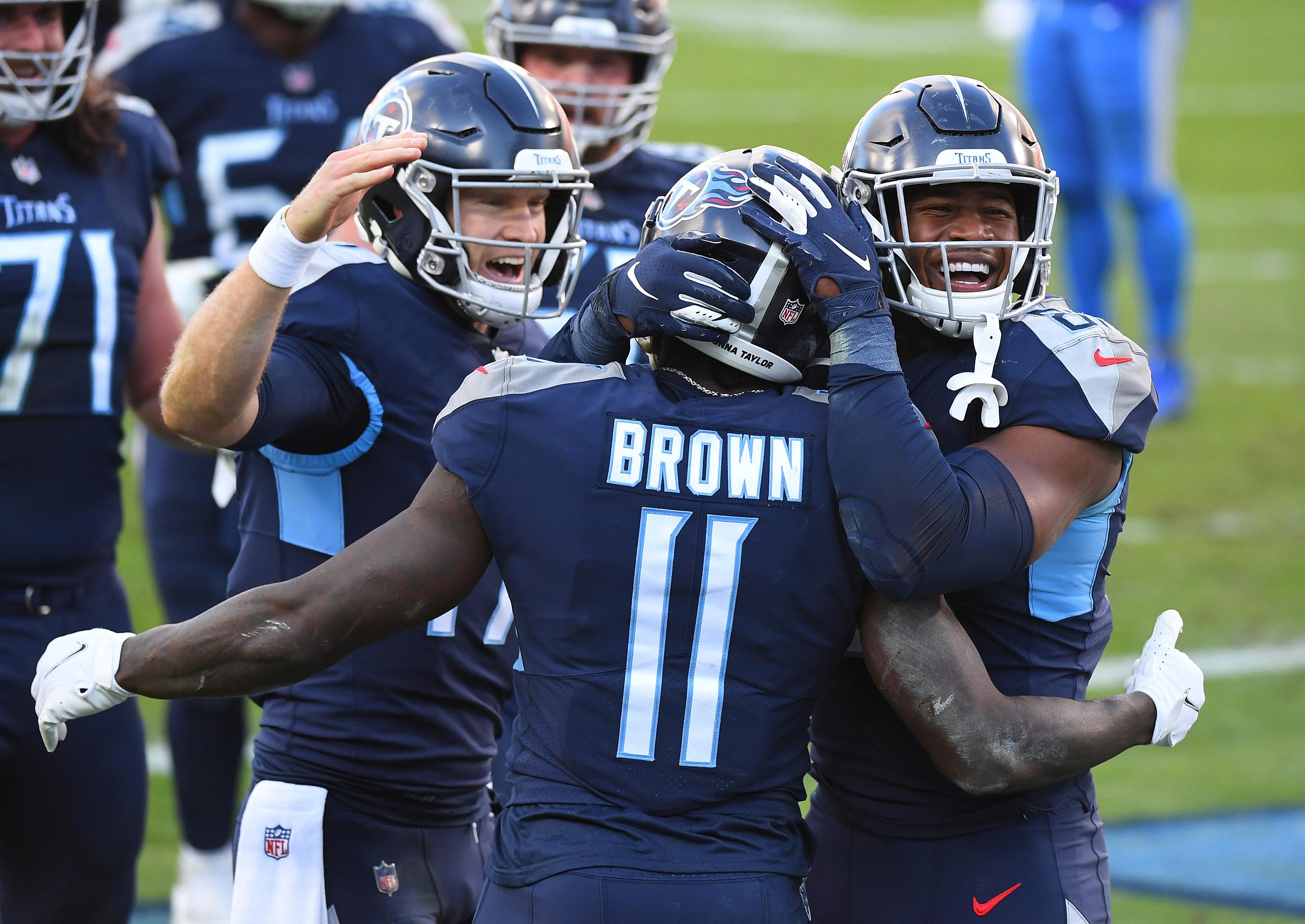 tennessee titans' a.j. brown, ryan tannehill
