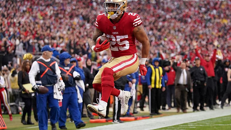 nfl championship sunday running backs: elijah mitchell