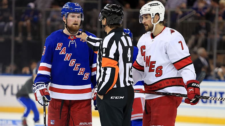 NHL: Stanley Cup Playoffs-Carolina Hurricanes at New York Rangers