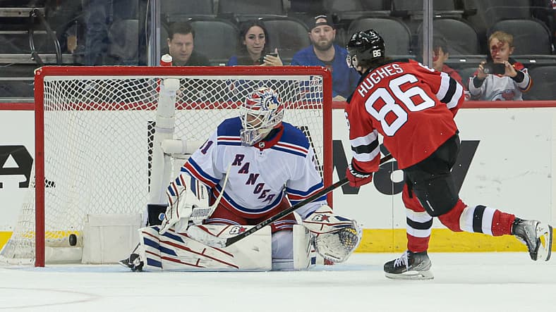 NHL: Stanley Cup Playoffs-New York Rangers at New Jersey Devils