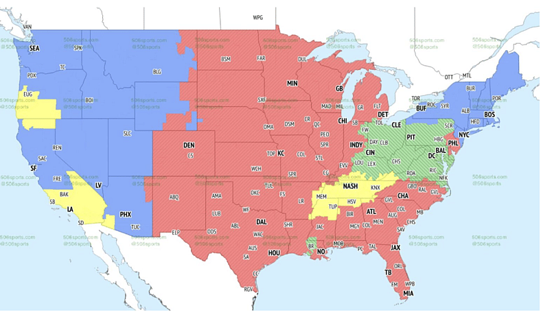 NFL TV map Week 2, CBS