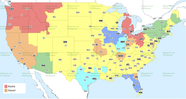 NFL coverage map Week 2