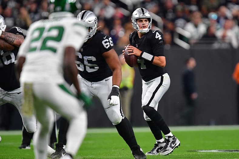 Las Vegas Raiders' Aidan O'Connell