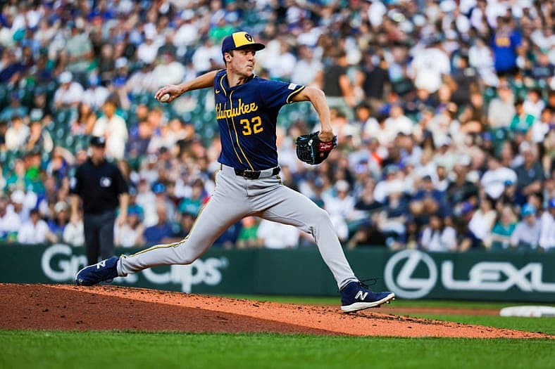 Milwaukee Brewers pitcher Jacob Misiorowski
