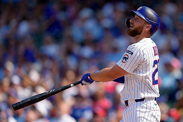 CHICAGO, ILLINOIS – AUGUST 6: Michael Busch #29 of the Chicago Cubs bats in a game against the Cincinnati Reds at Wrigley Fi…