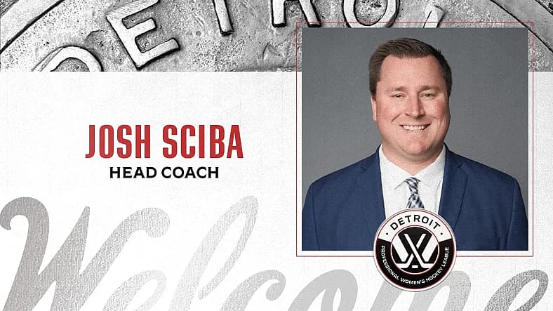 PWHL Detroit announces former New York Sirens assistant Josh Sciba as its first head coach.