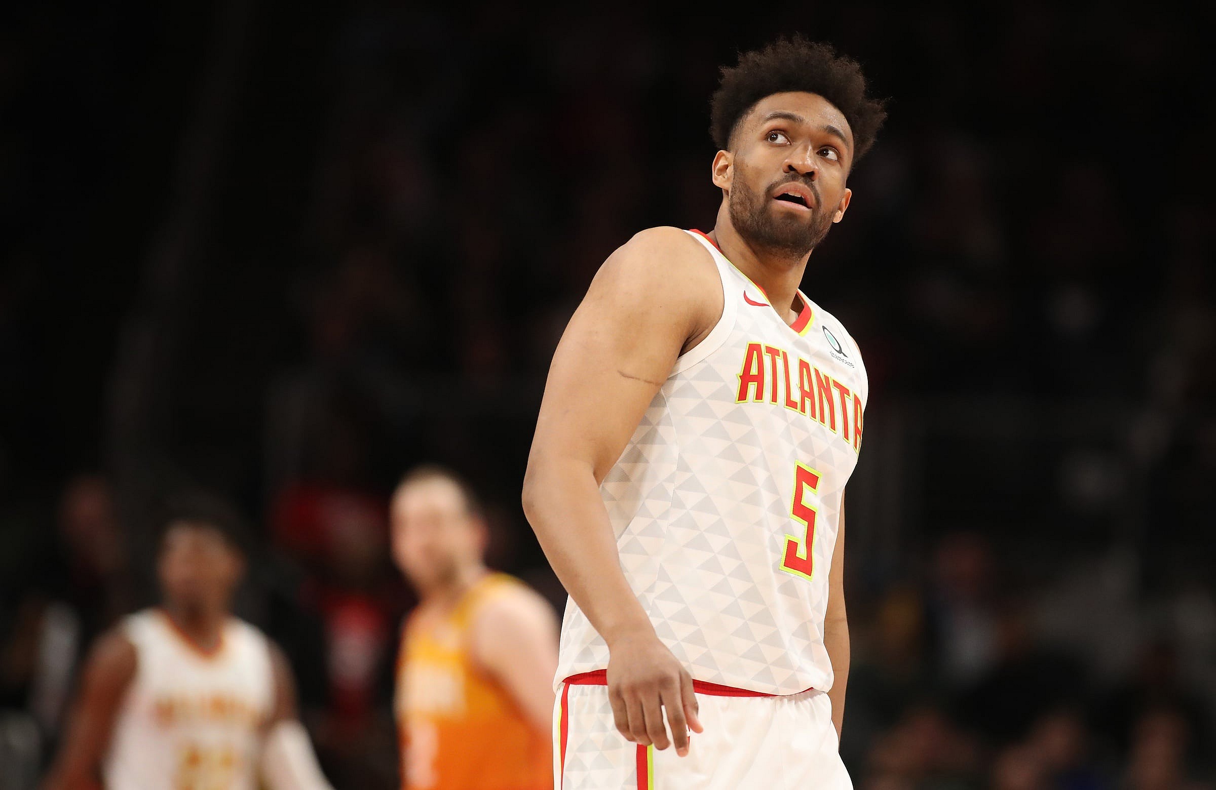 Hawks forward Jabari Parker looks on during game against the Jazz.