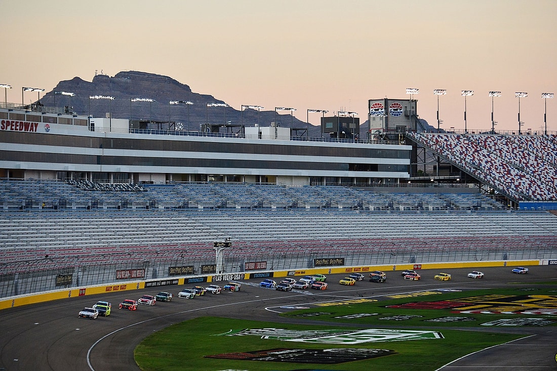 Sep 27, 2020; Las Vegas, Nevada, USA; General view during the South Point 400 at Las Vegas Motor Speedway. Mandatory Credit: Gary A. Vasquez-USA TODAY Sports
