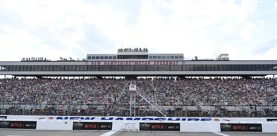 Jul 17, 2022; Loudon, New Hampshire, USA; The grandstand during the Ambetter 301 at New Hampshire Motor Speedway. Mandatory Credit: Eric Canha-USA TODAY Sports