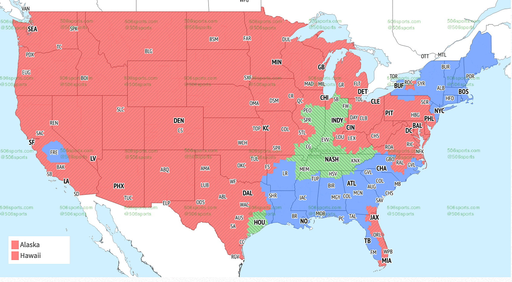 NFL coverage map Week 5