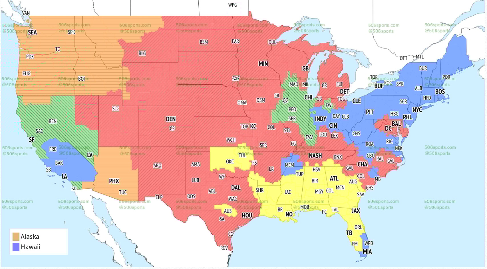 NFL coverage map Week 7, FOX NFL TV map