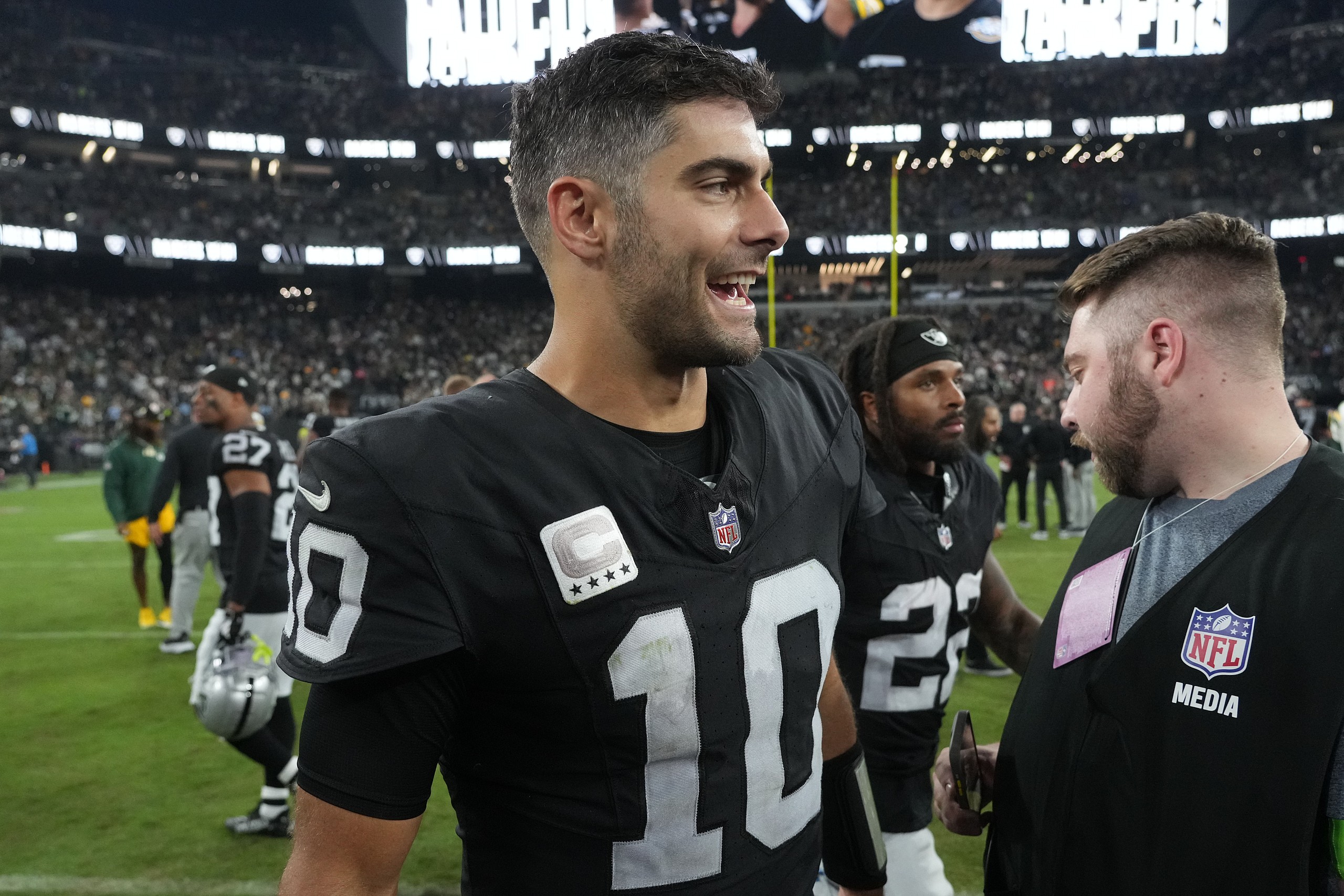 Las Vegas Raiders quarterback Jimmy Garoppolo 