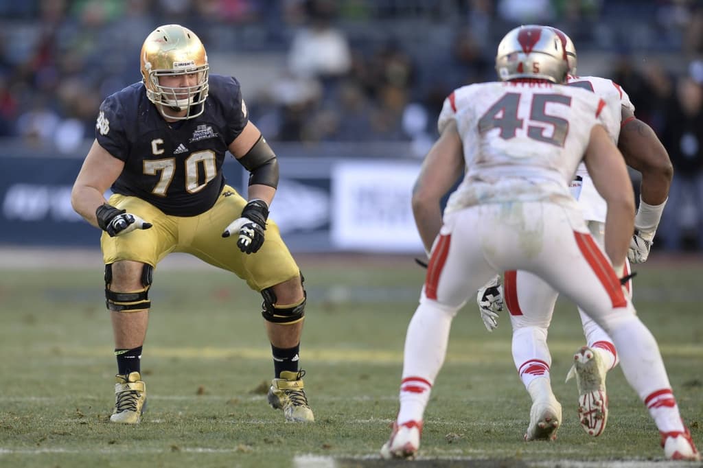 Joe Camporeale, USA Today: Zack Martin would be ideal, but he's going to be off the board at 32.