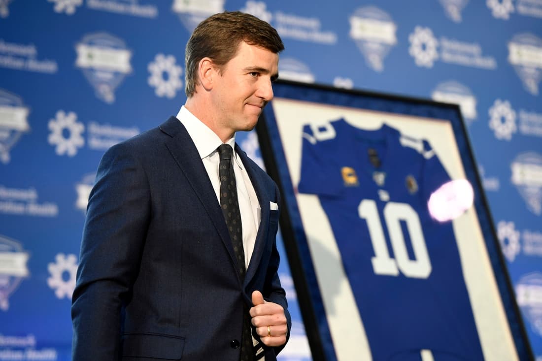 New York Giants quarterback Eli Manning announces his retirement during a press conference at Quest Diagnostics Training Center on Friday, Jan. 24, 2020, in East Rutherford.

Eli Manning Retirement