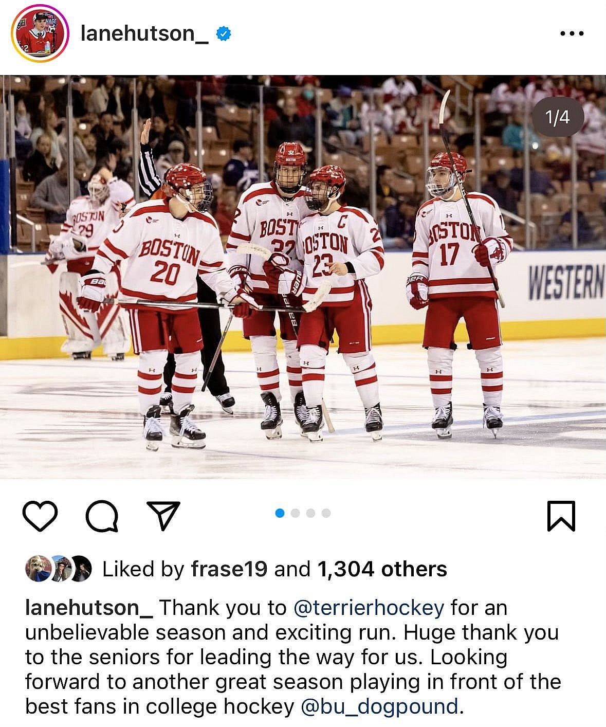 Canadiens prospect Lane Hutson instagram
