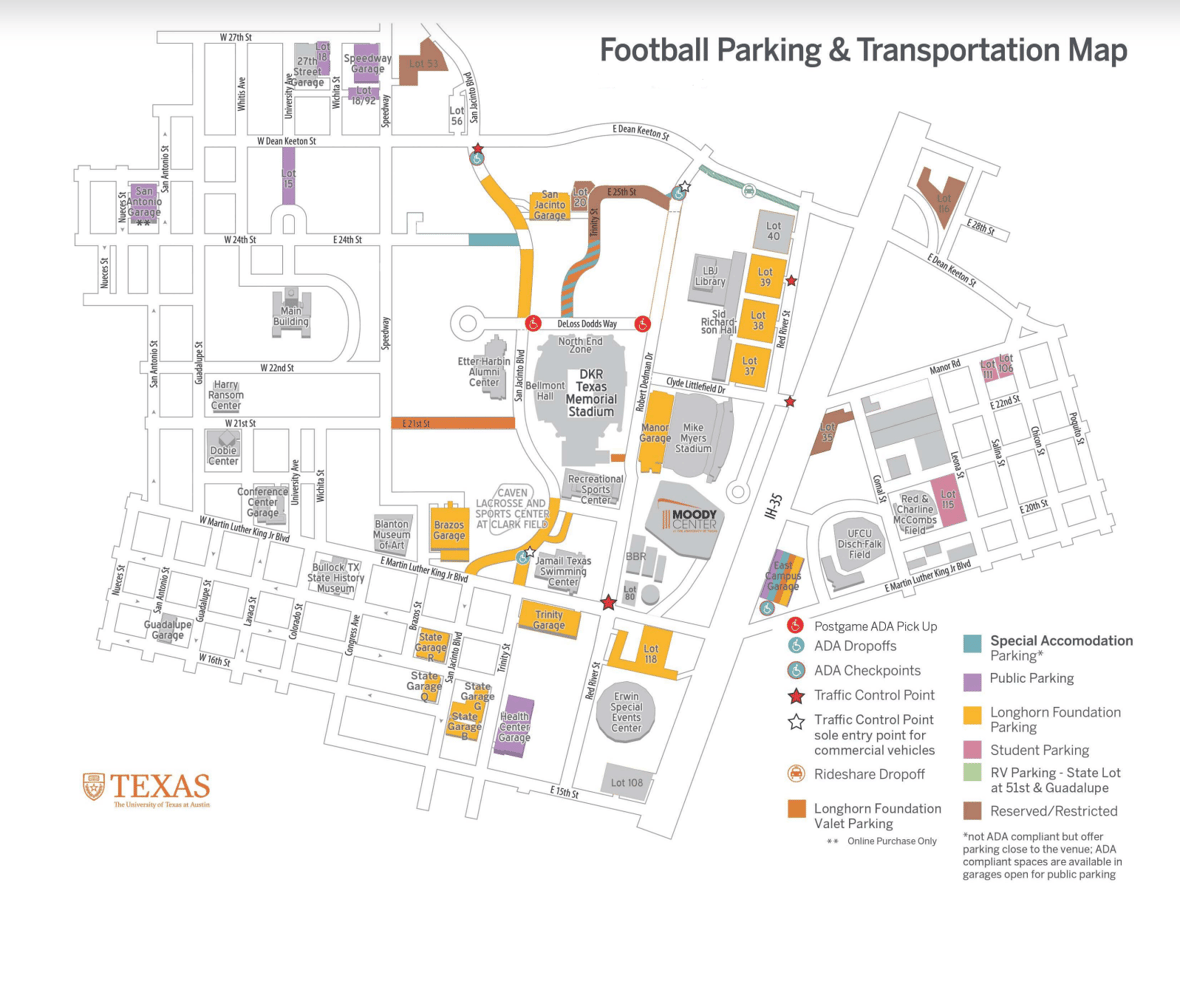 darrell k royal texas stadium parking lots