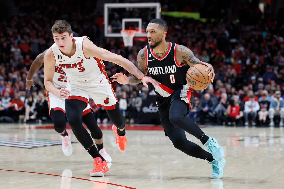 NBA: Miami Heat at Portland Trail Blazers and Damian Lillard