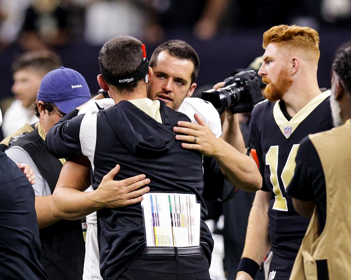 Derek Carr against the New Orleans Saints