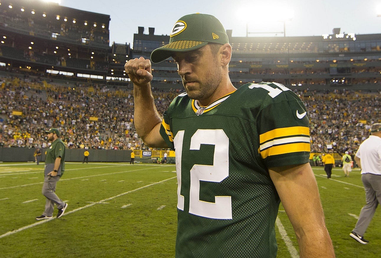 Green Bay Packers quarterback Aaron Rodgers after beating the Cincinnati Bengals in NFL Week 3