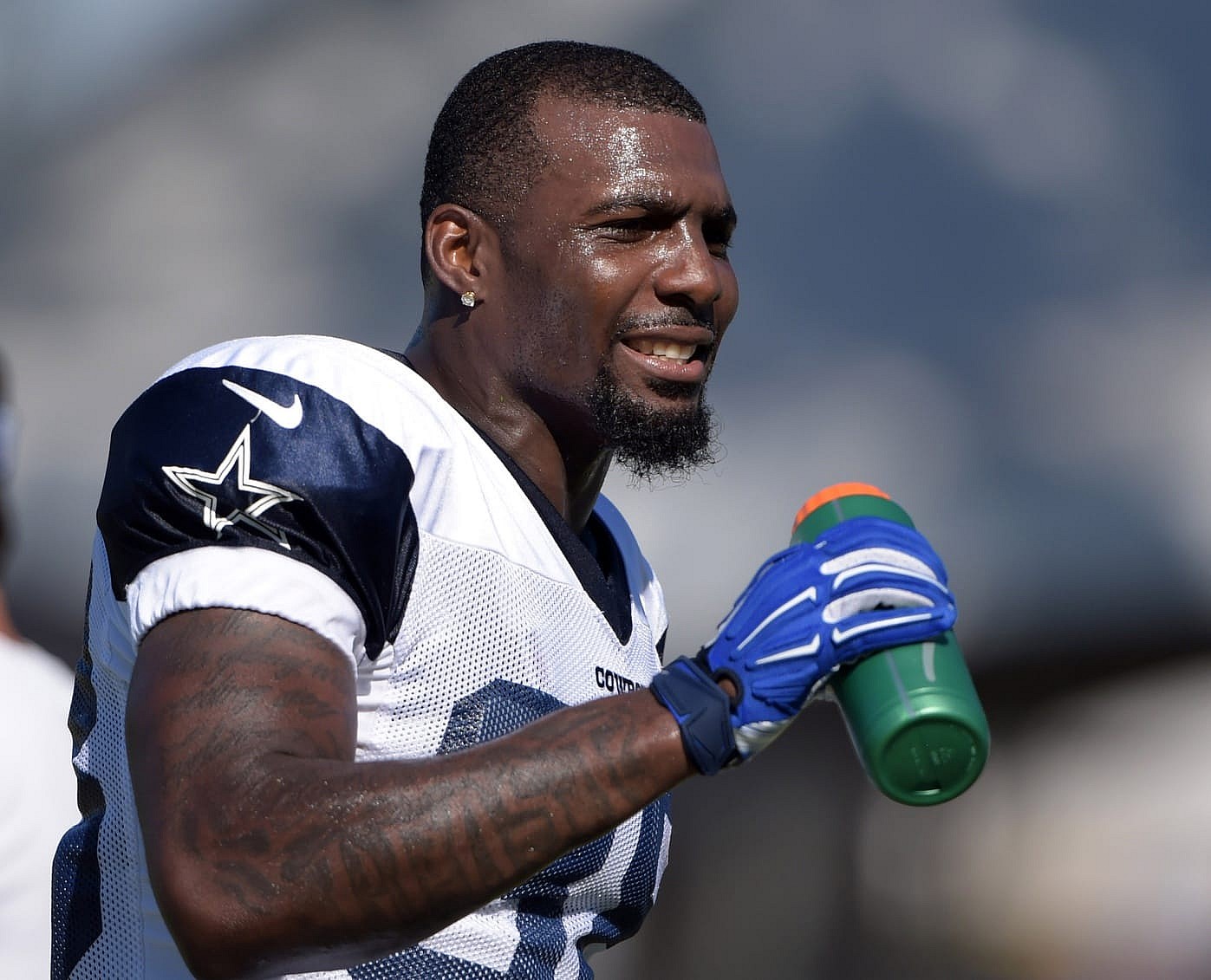 Aug 1, 2015; Oxnard, CA, USA; Dallas Cowboys receiver Dez Bryant (88) at training camp at River Ridge Fields. Mandatory Credit: Kirby Lee-USA TODAY Sports