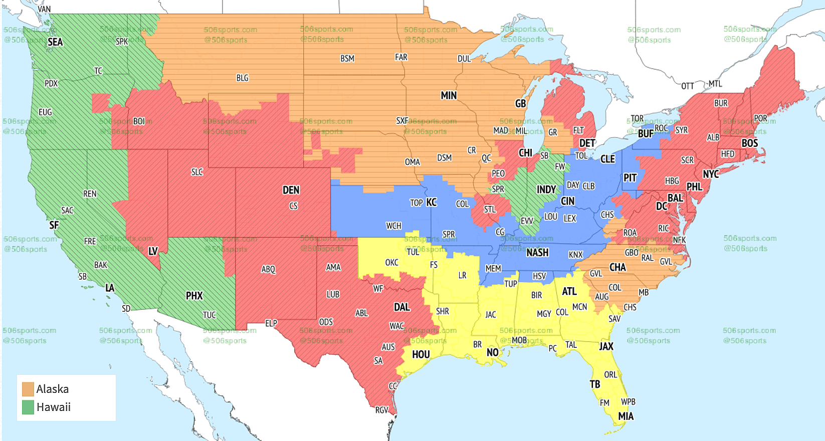 NFL TV map Week 4