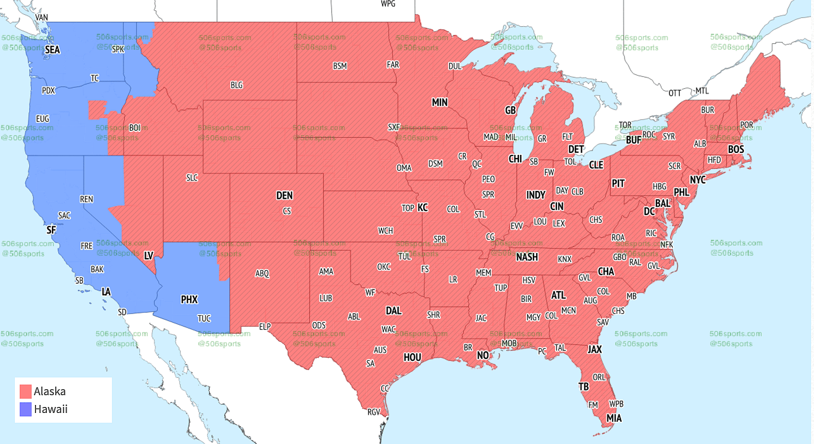 NFL coverage map Week 4