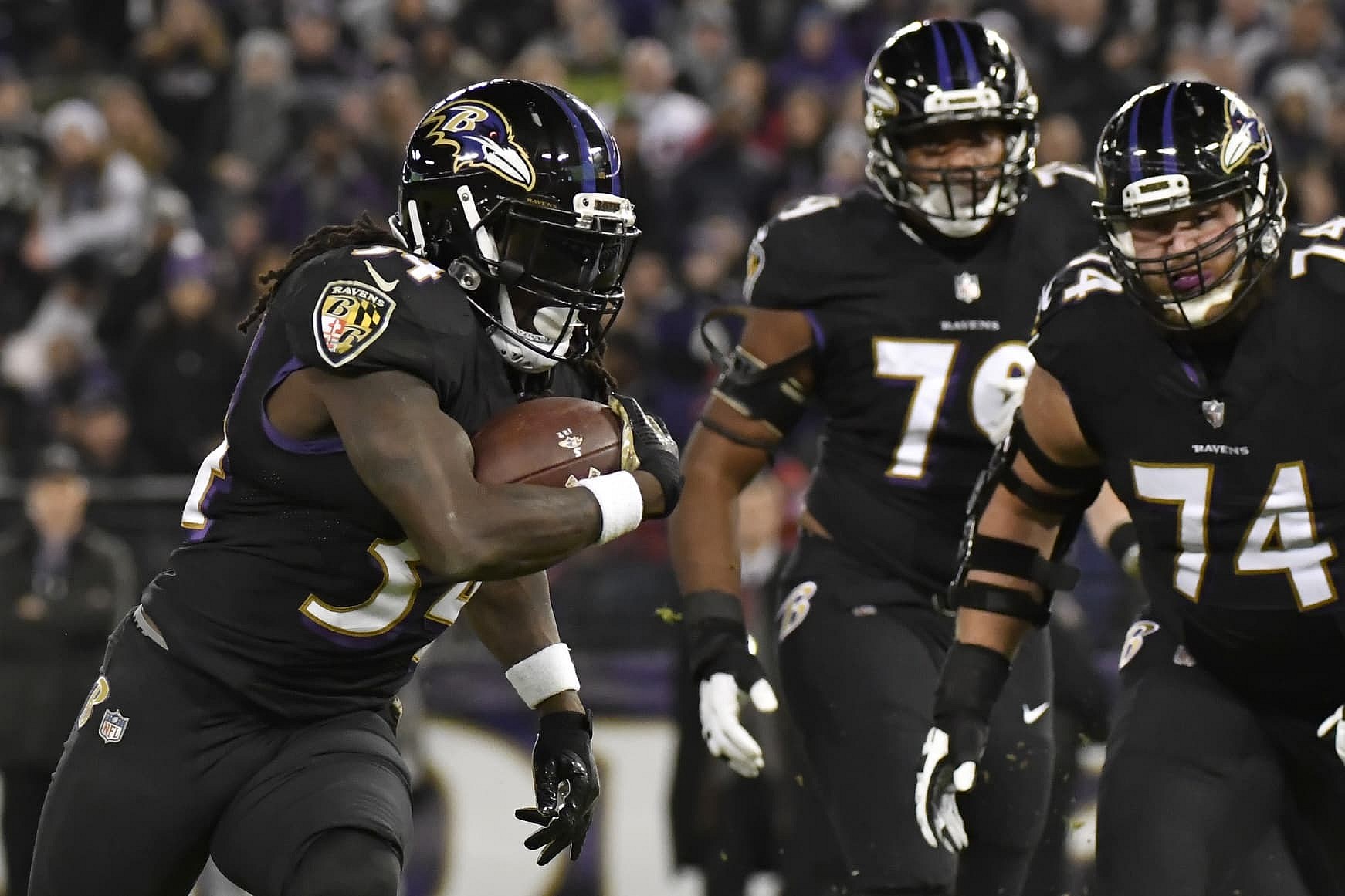 Ravens running back Jarvorius Allen on Monday Night Football