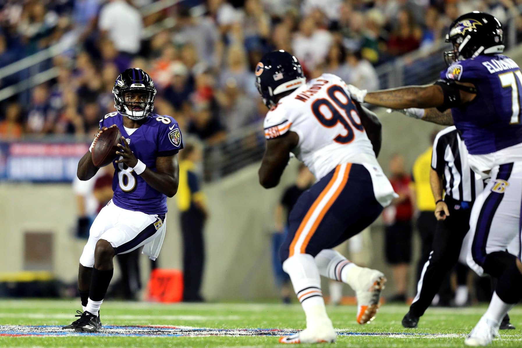Lamar Jackson during the Hall of Fame Game