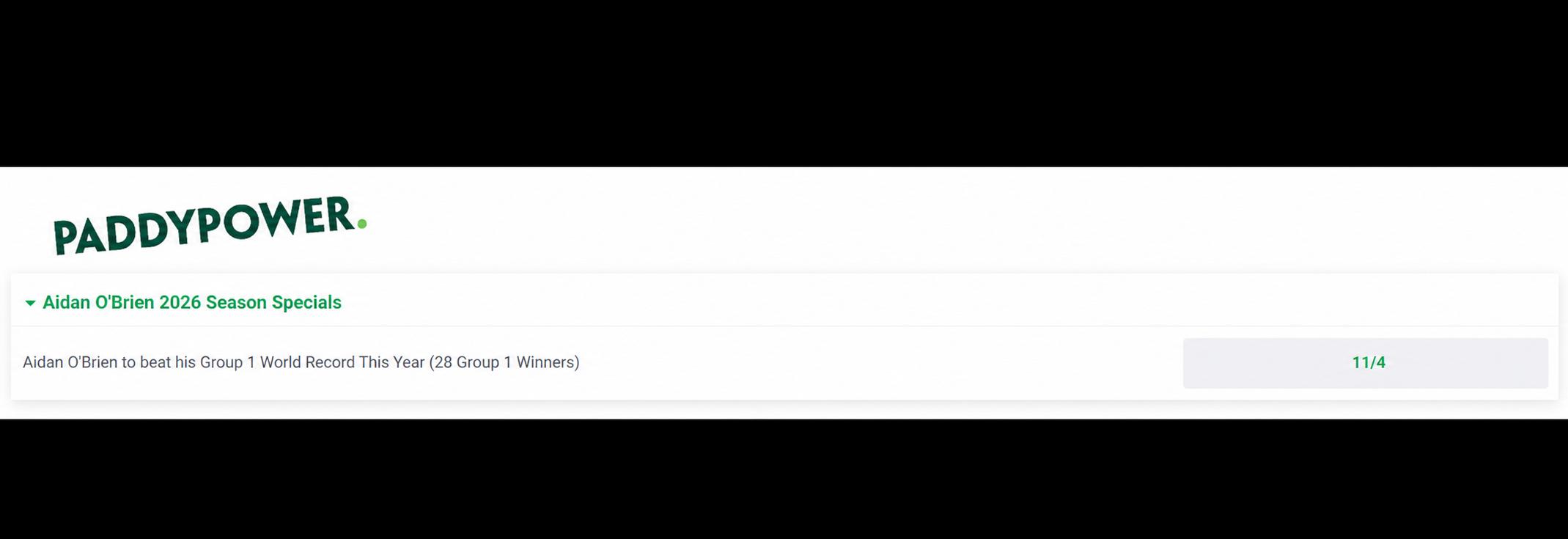Aidan O'Brien 11/4 to win 29+ Group One Races In 2026