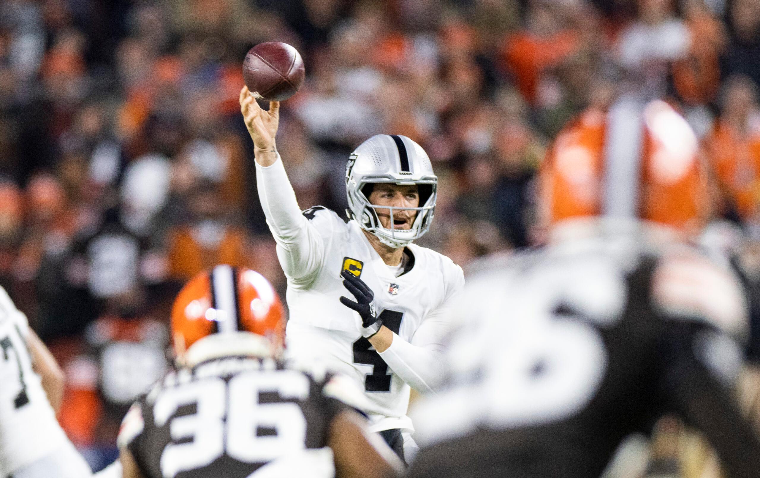 derek carr, las vegas raiders beat cleveland browns