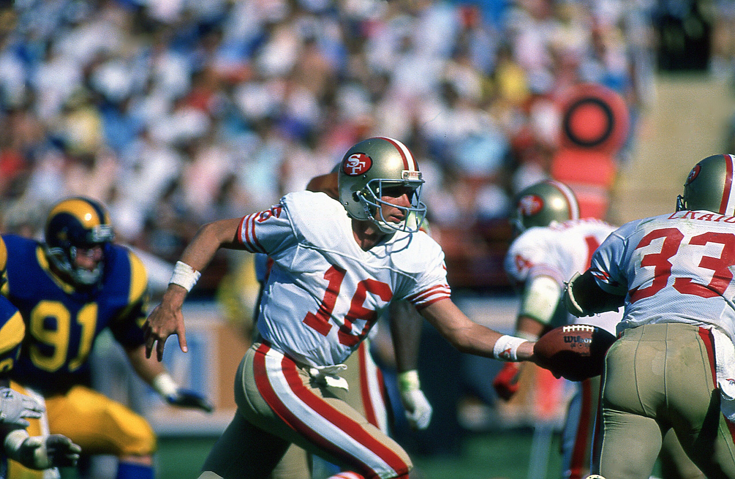 Joe Montana San Francisco 49ers v Los Angeles Rams