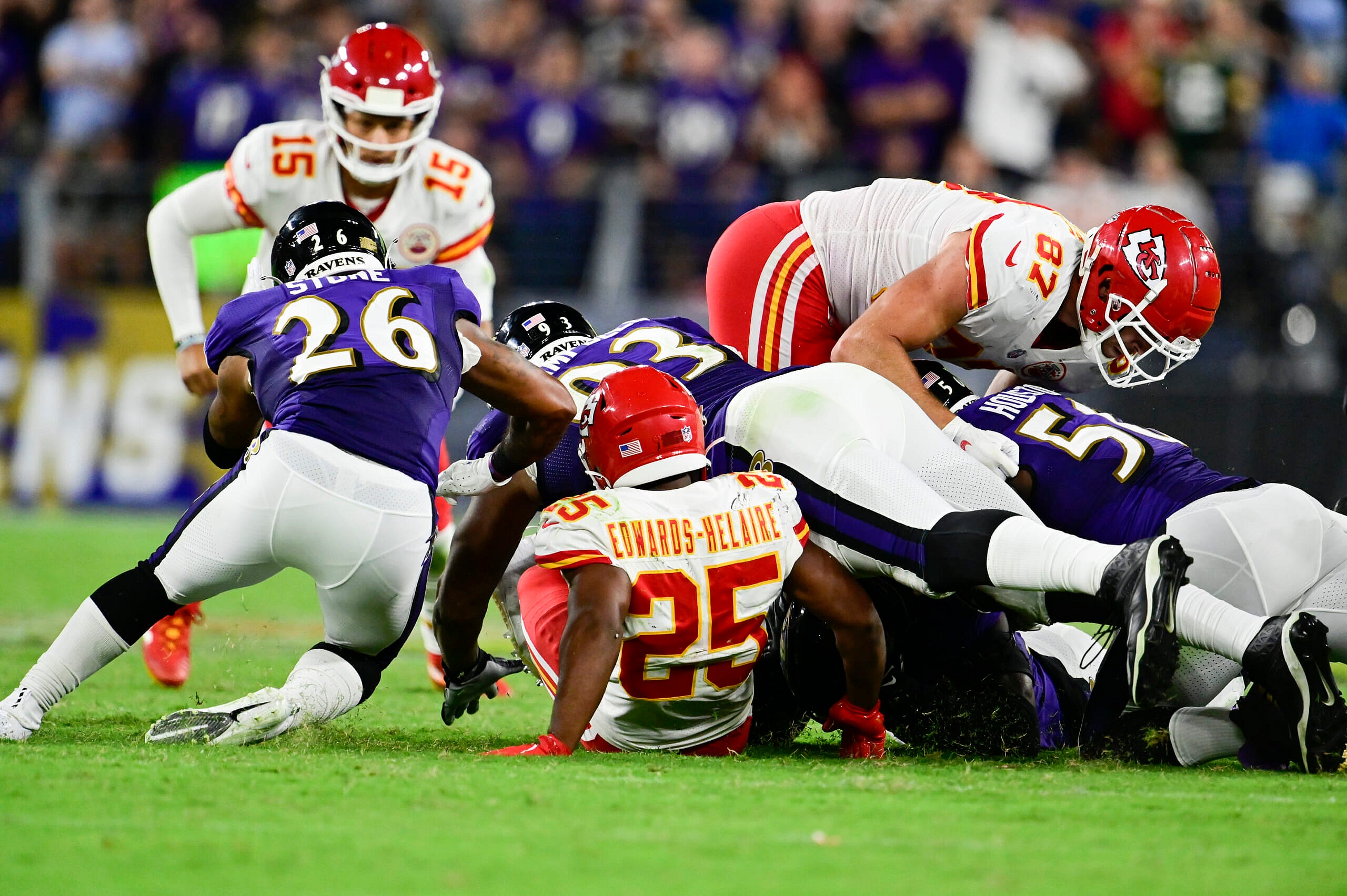 kansas city chiefs' clyde edwards-helaire fumble baltimore ravens