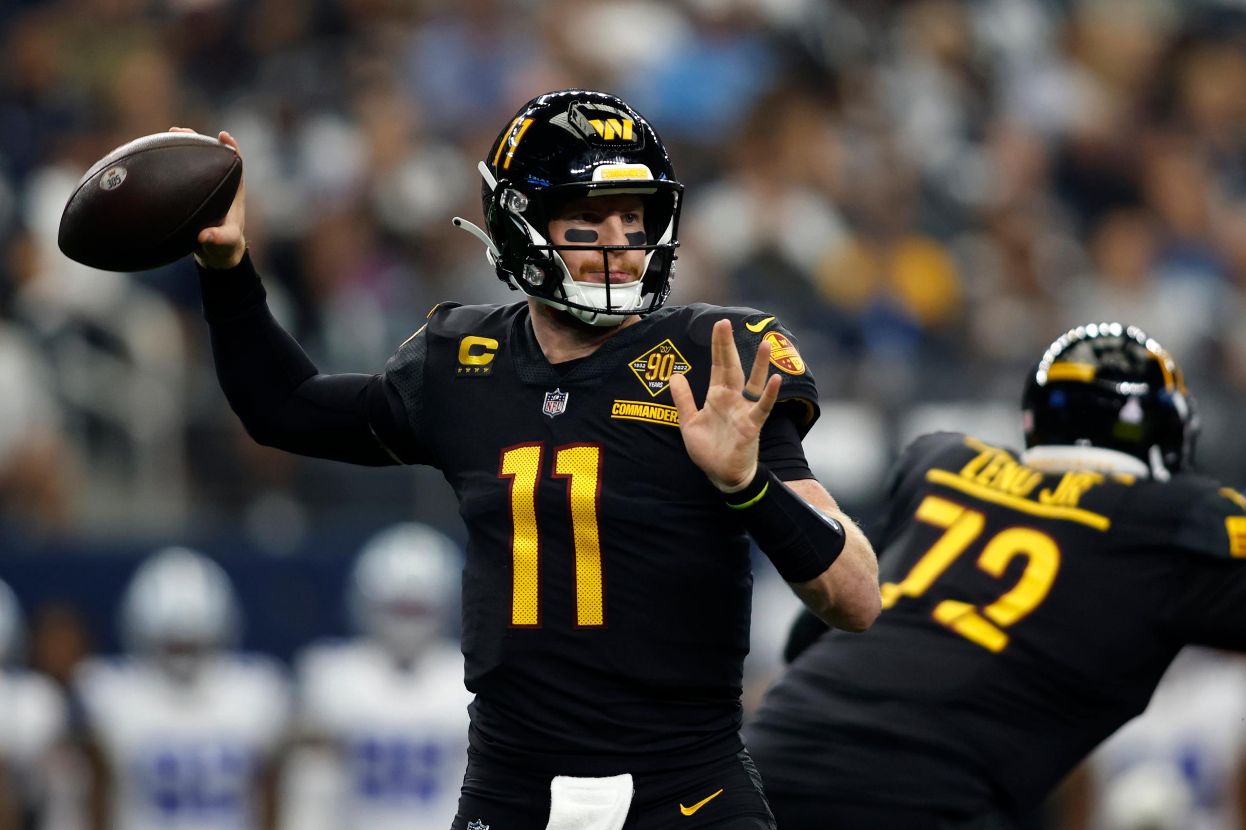 carson wentz starting job, washington commanders