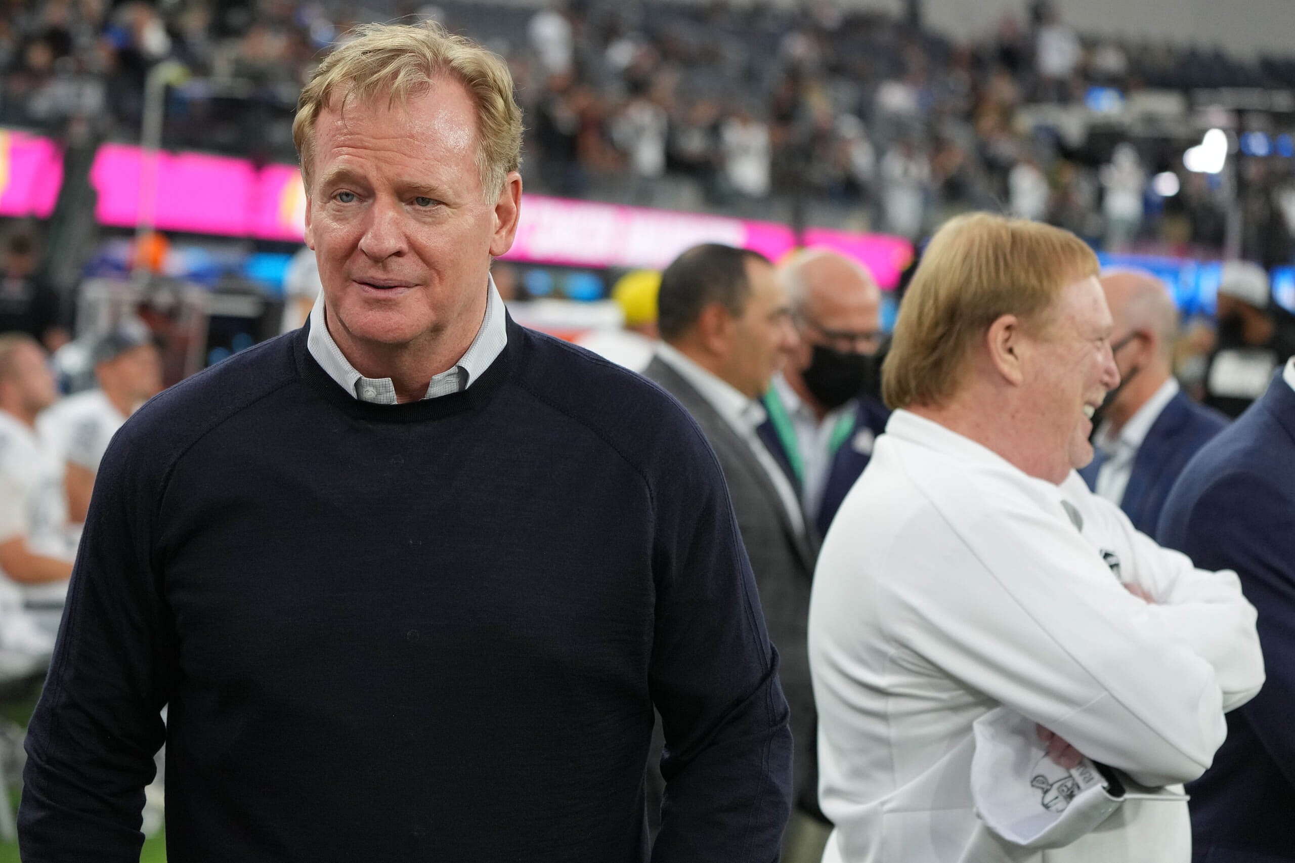 nfl commissioner rodger goodell, raiders owner mark davis