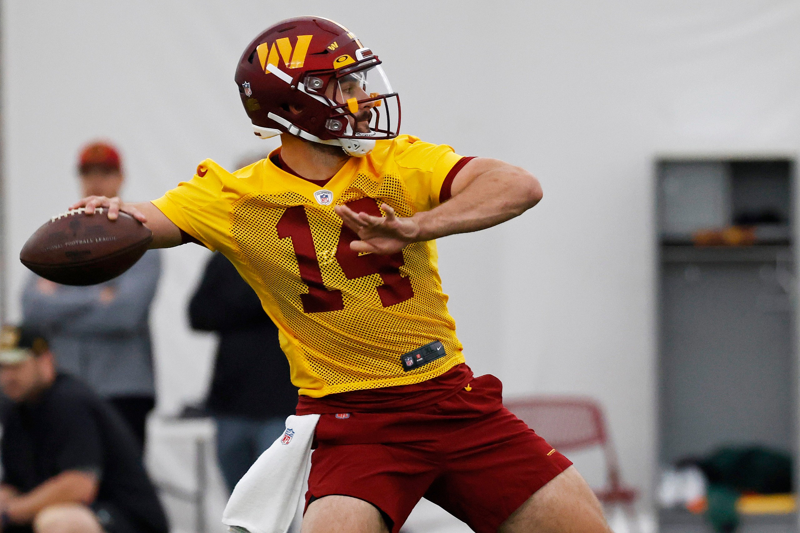 Sam Howell at Washington Commanders Rookie Minicamp