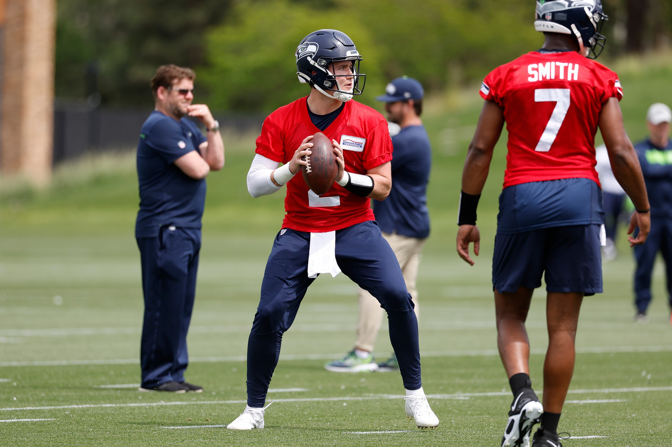 seattle seahawks qb's drew lock, geno smith
