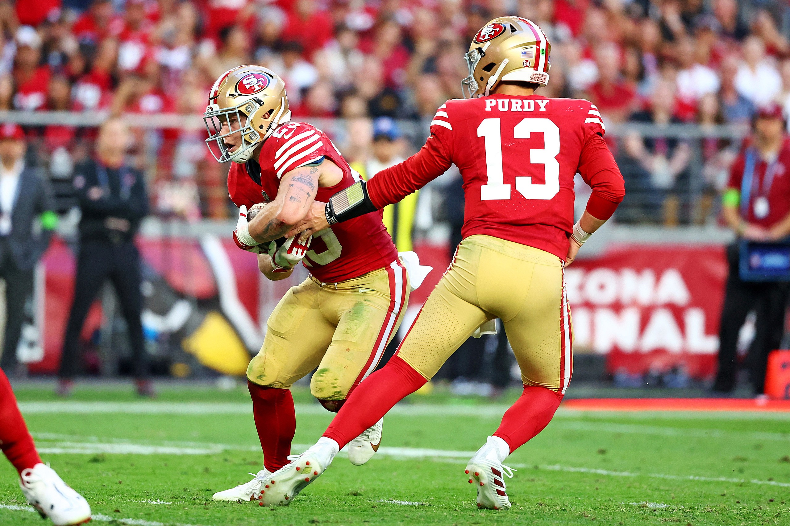 san francisco 49ers' brock purdy and christian mccaffrey