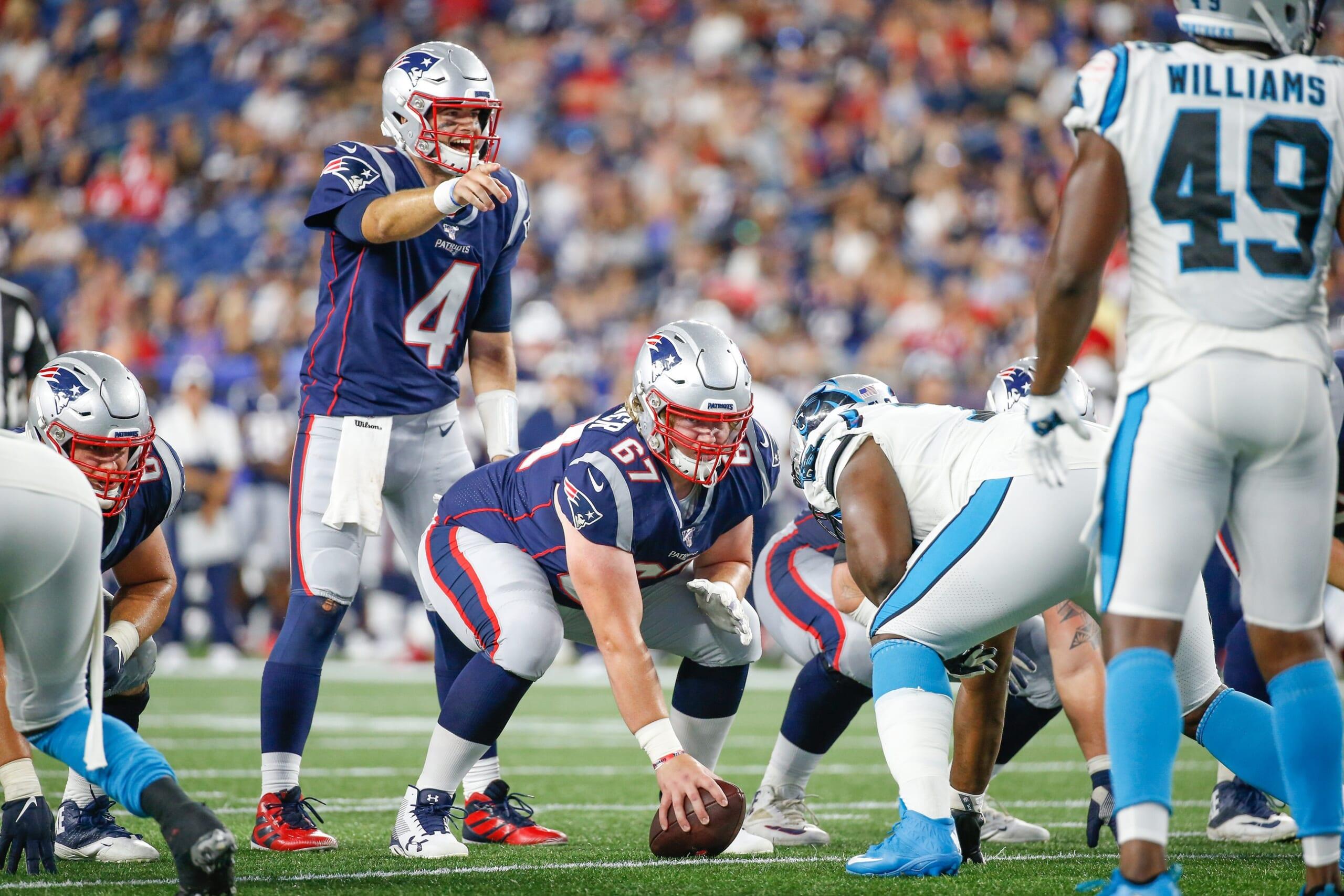 Jarrett Stidham calls audible for New England Patriots
