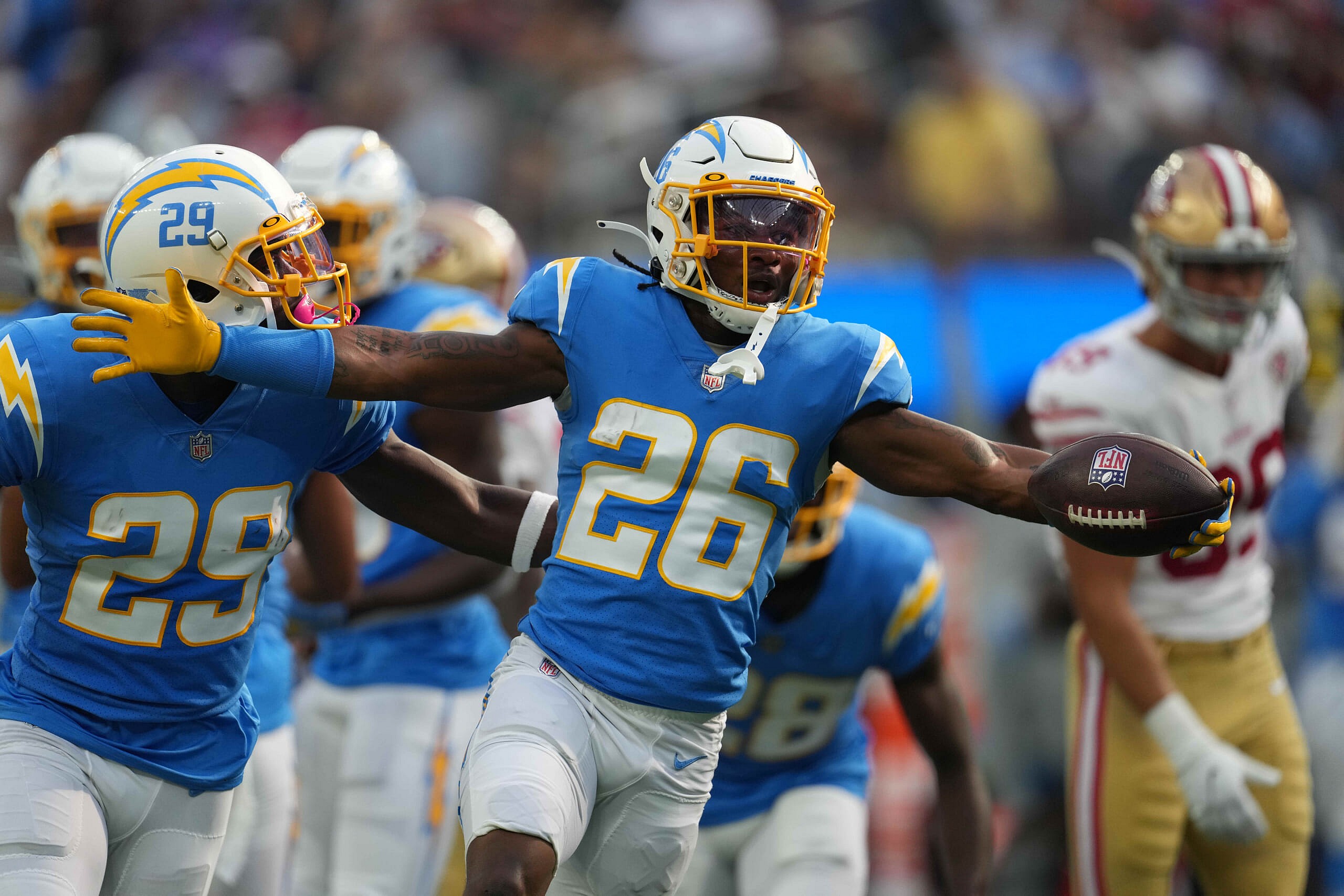 nfl preseason: los angeles chargers' asante samuel jr.