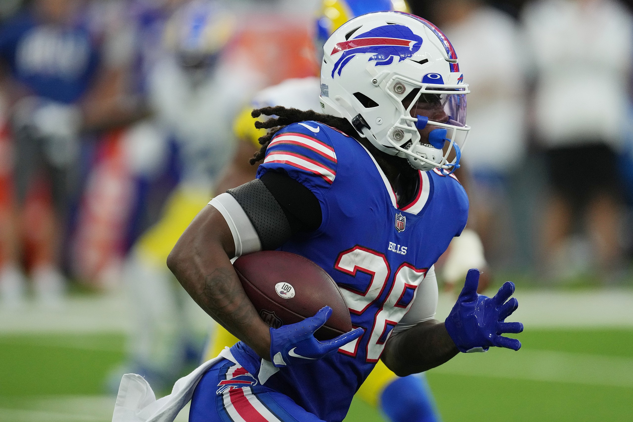 nfl: buffalo bills at los angeles rams: james cook