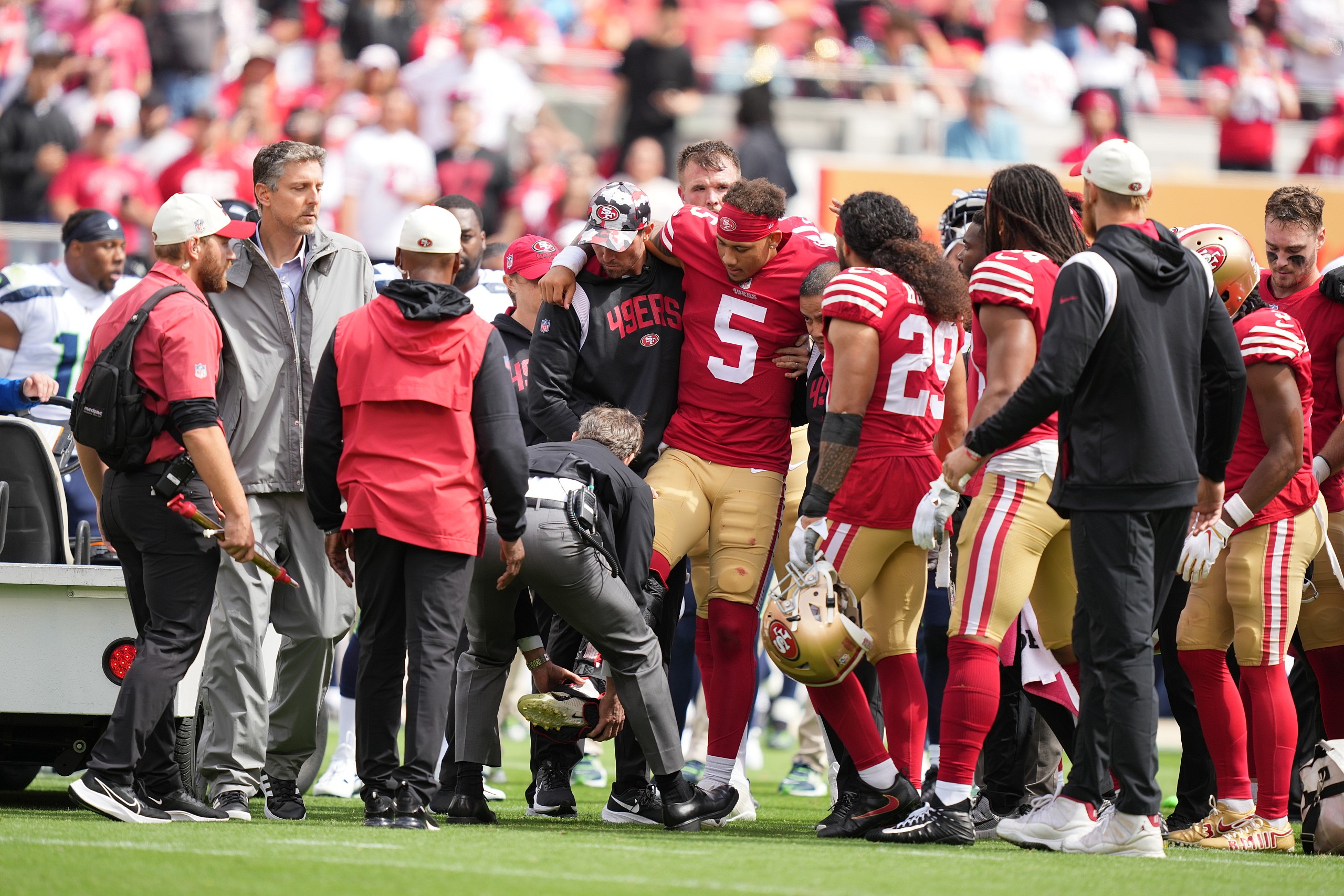 trey lance injury, san francisco 49ers