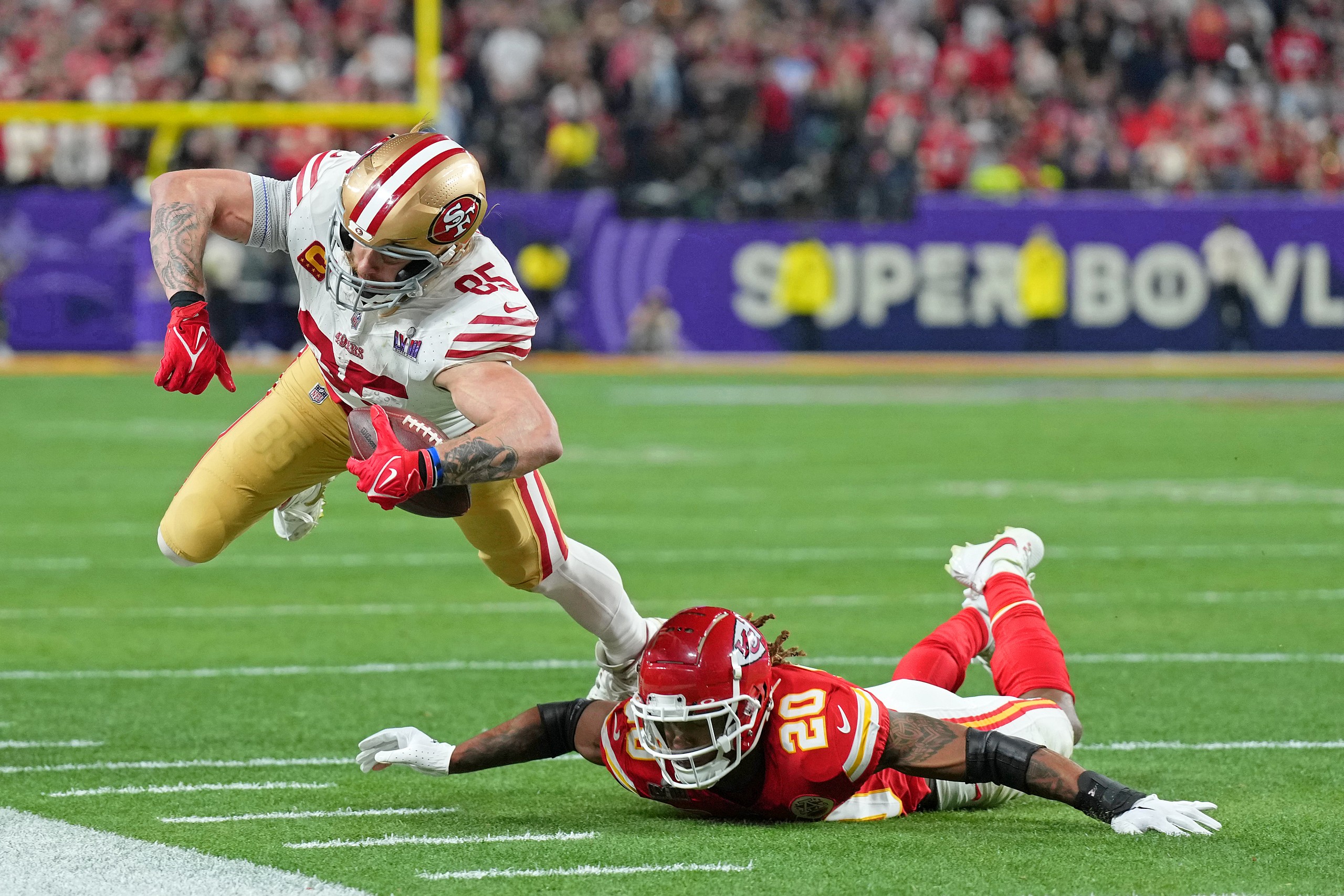 san francisco 49ers tight end george kittle, super bowl lviii