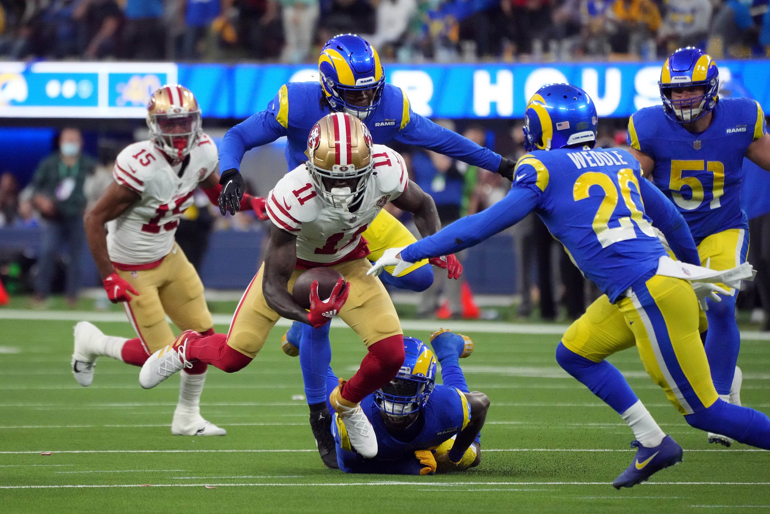 nfl schedule; san francisco 49ers at los angeles rams