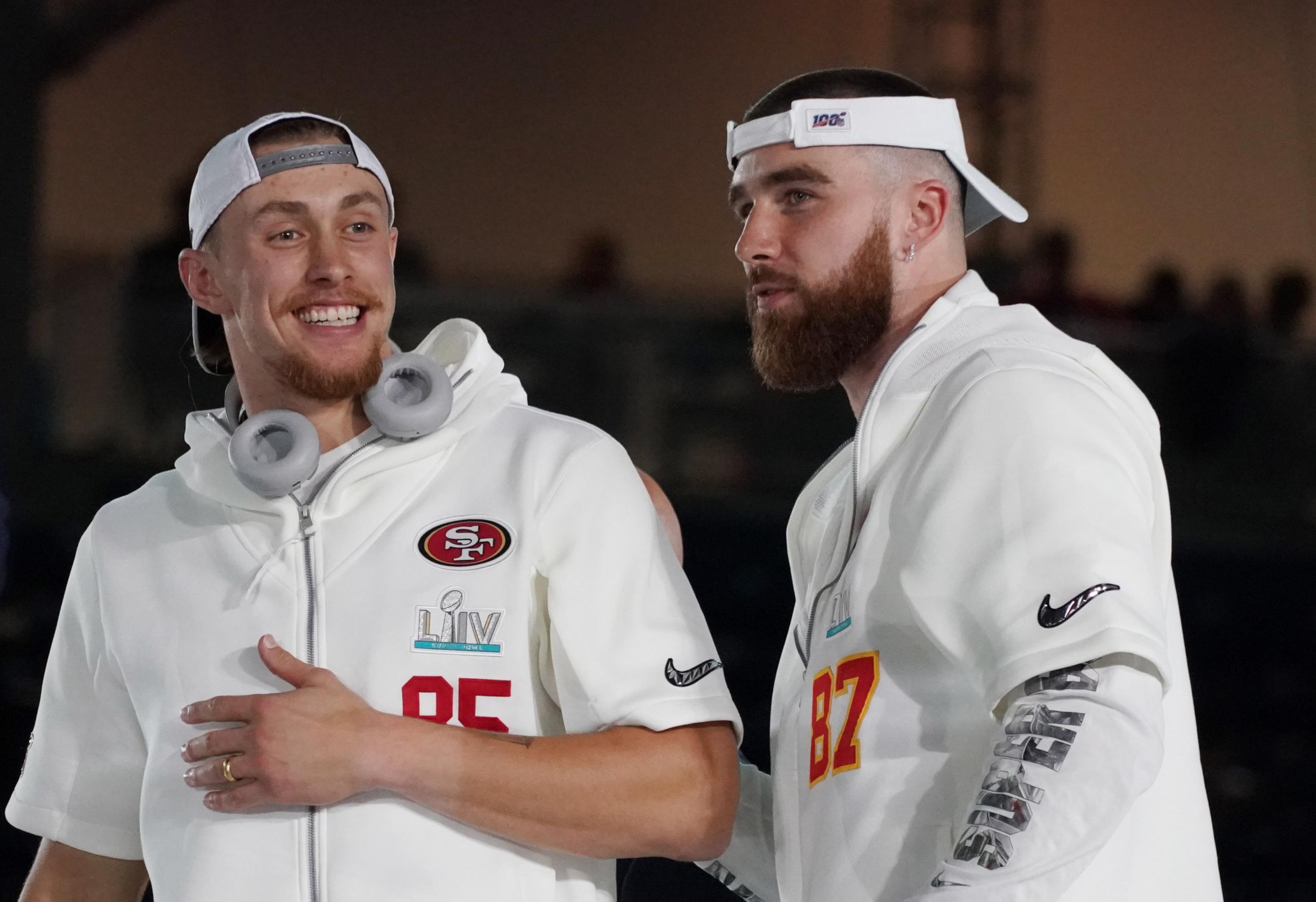 travis kelce, george kittle, taylor swift