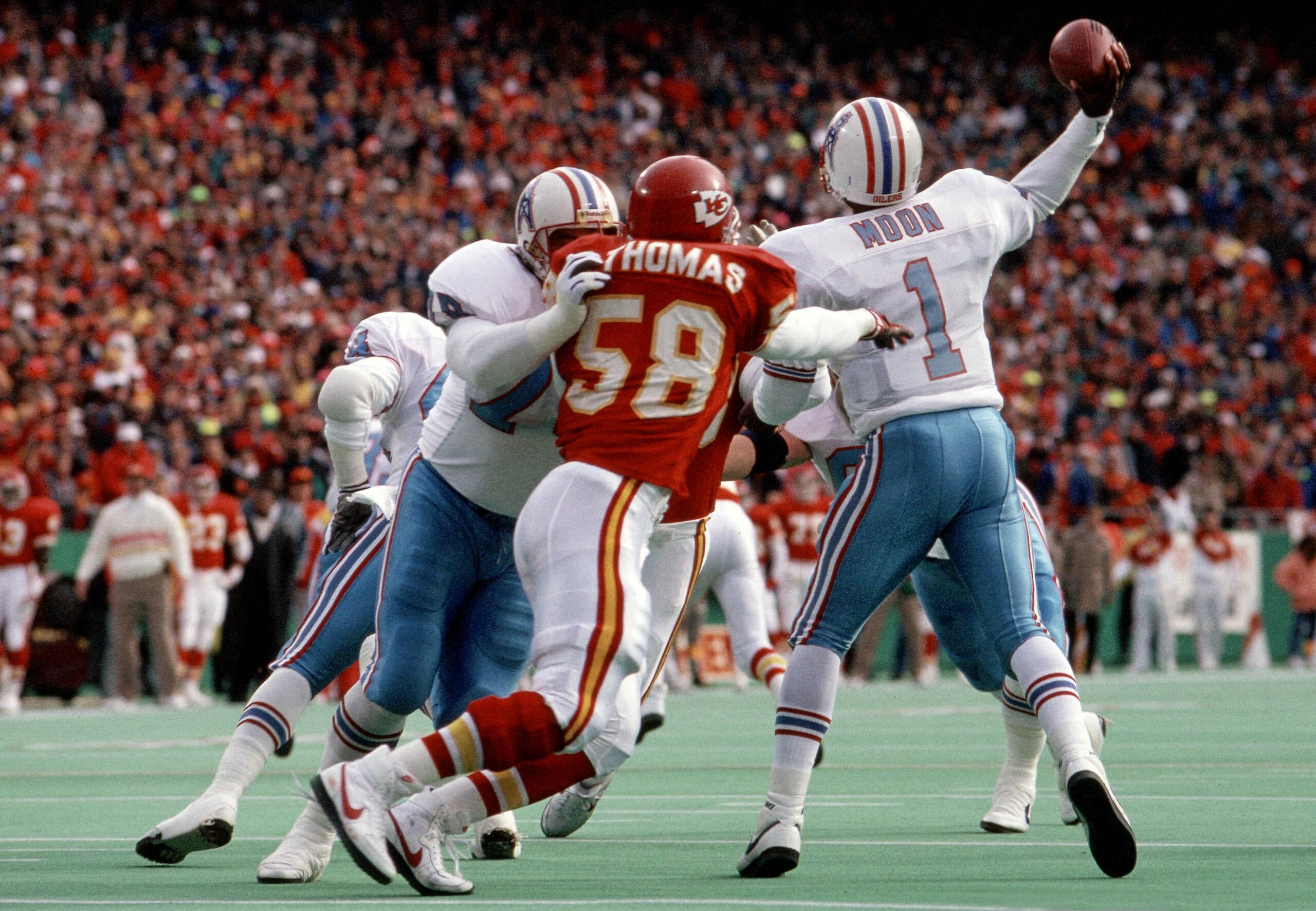 kansas city chiefs' derrick thomas, most sacks in single nfl game