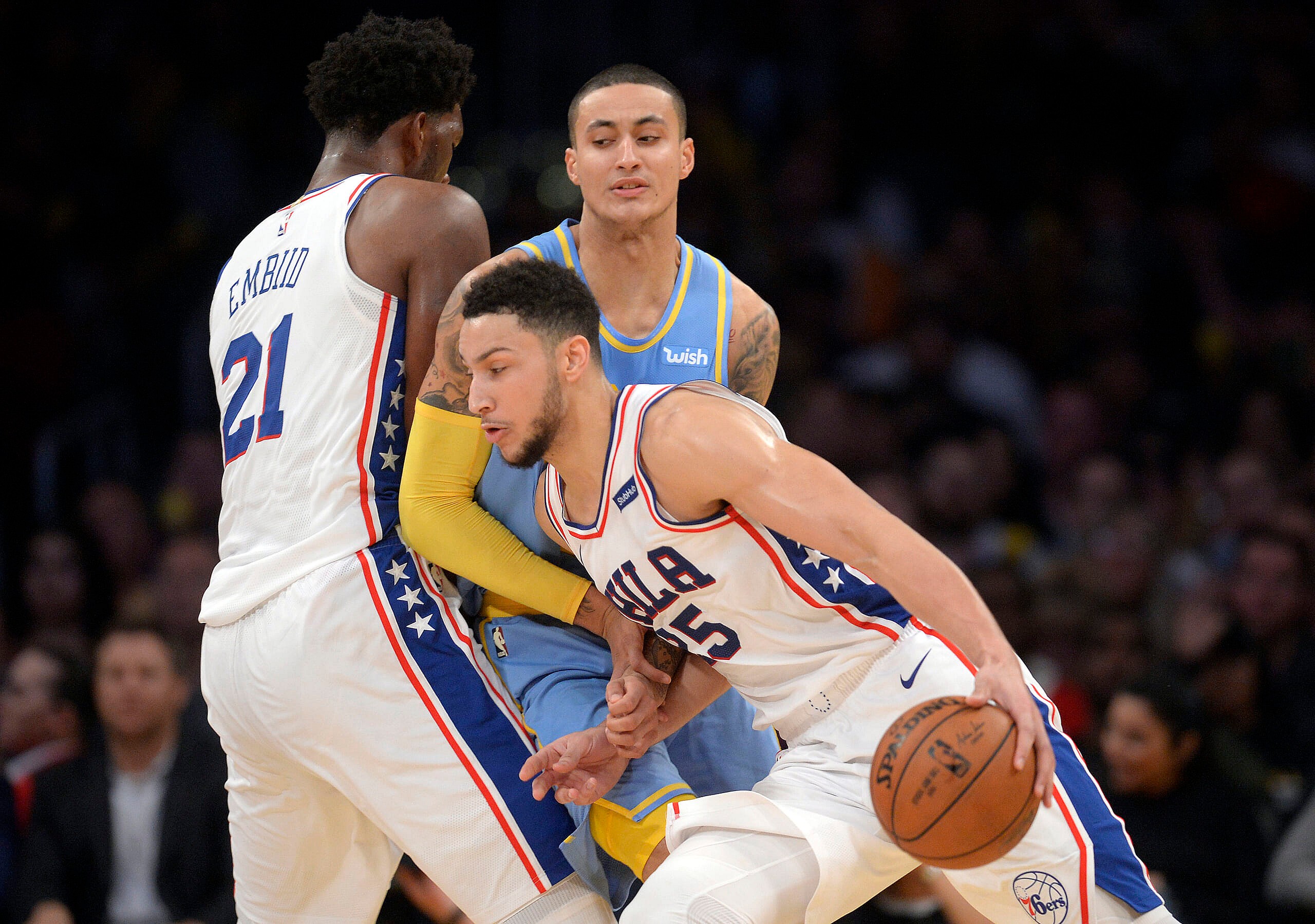 kyle kuzma could help the los angeles lakers get ben simmons